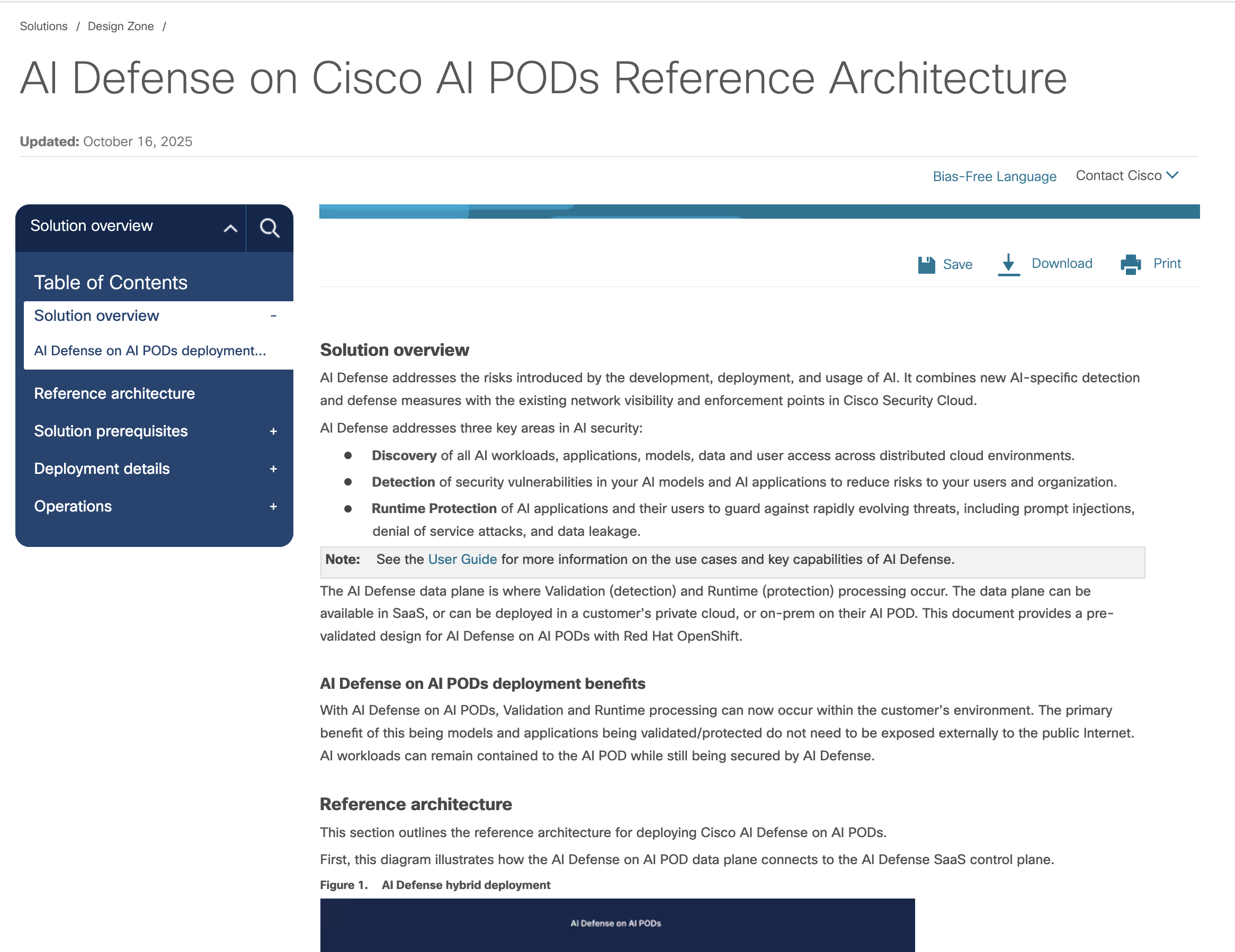 AI Defense POD reference architecture for on-premises workloads